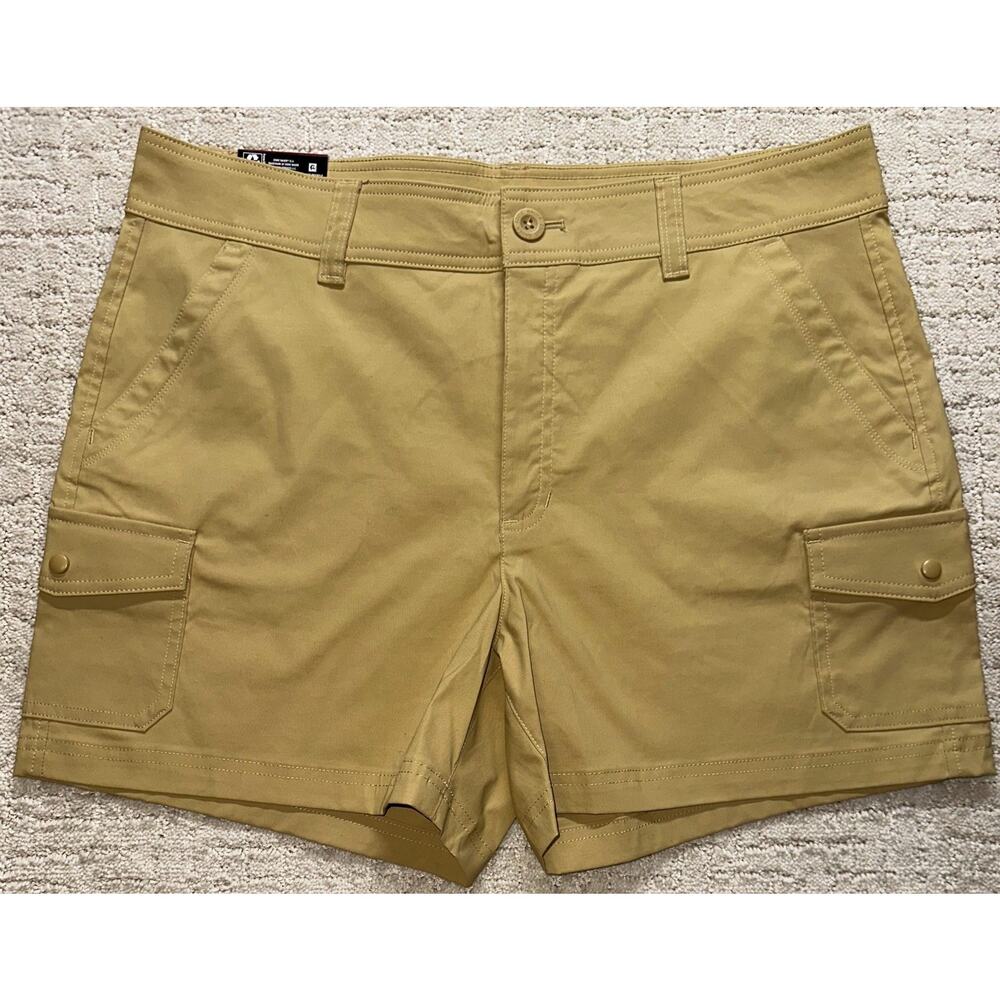 Eddie Bauer Cargo Pocket Shorts Womens 14‎ Beige Nylon Stretch Hiking Travel